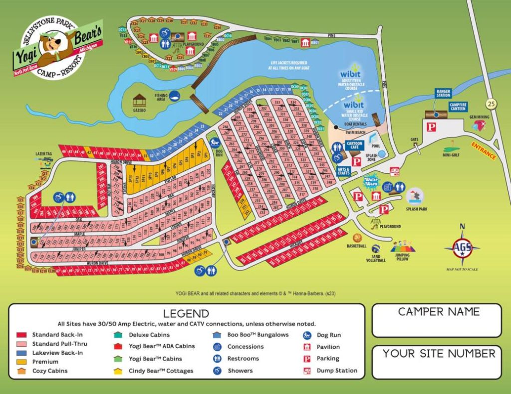 Map of Jellystone Park™ at North Port Huron Carsonville, MI